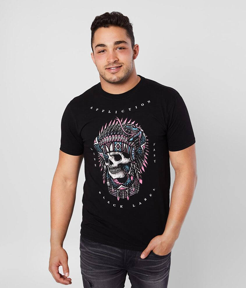 Affliction Snake Charmer T-Shirt - Men's T-Shirts in Black | Buckle