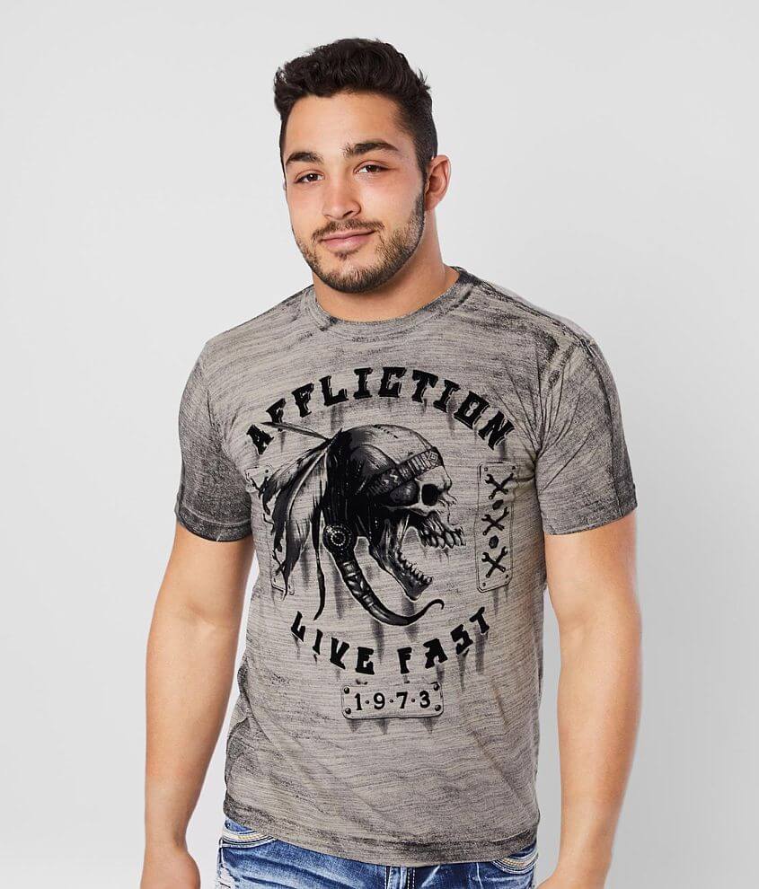 Affliction American Customs Apache Garage T-Shirt front view