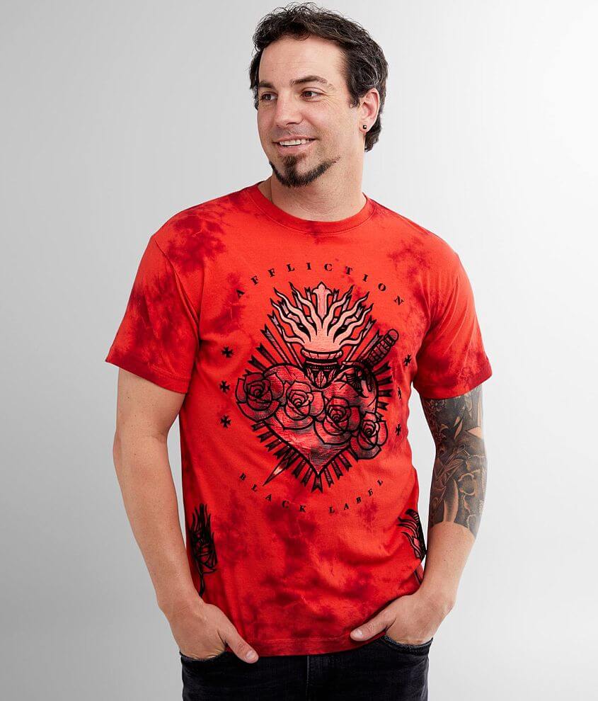 Affliction Internal Flame T-Shirt - Men's T-Shirts in Apple Red DK Red ...
