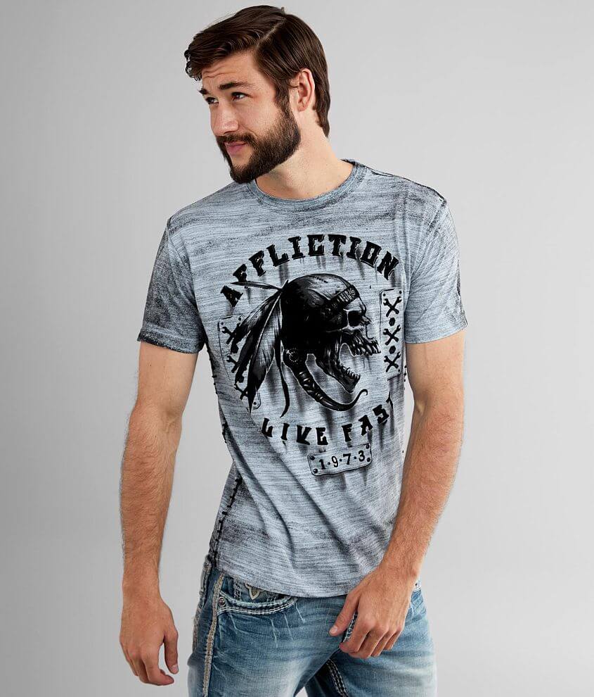 Affliction American Customs Apache Garage T-Shirt front view