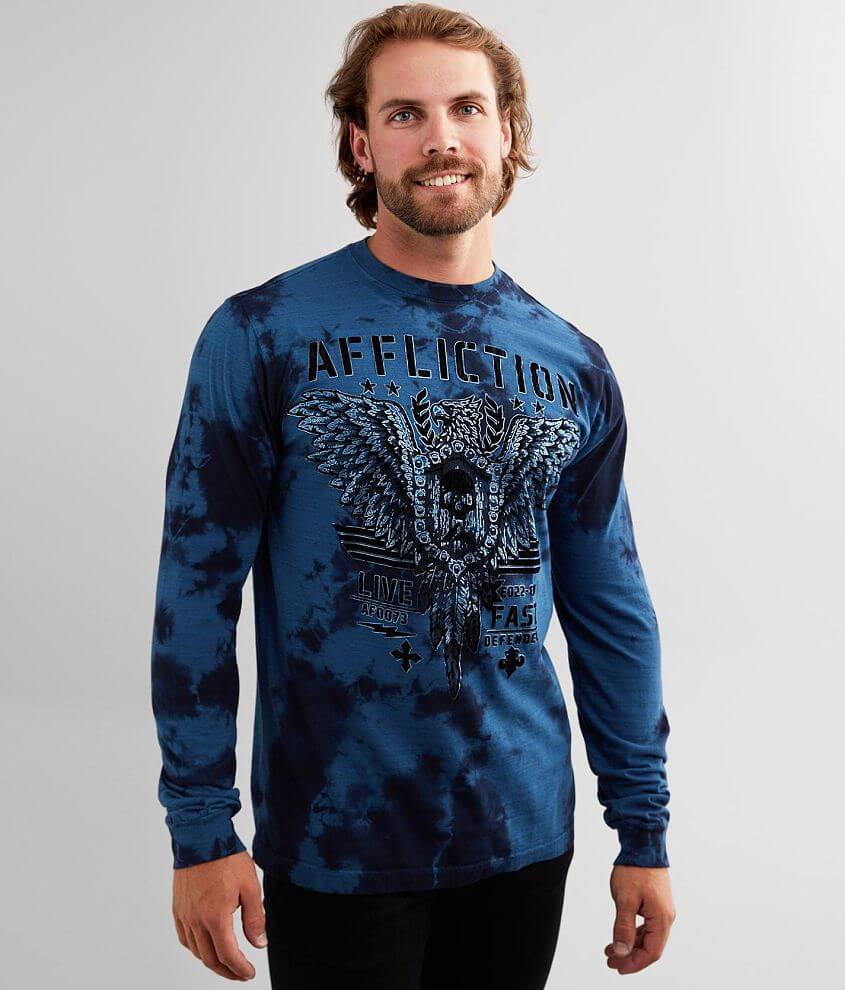 Affliction Art Of War T-Shirt - Men's T-Shirts in Navy Dk Navy Crystal Wash | Buckle