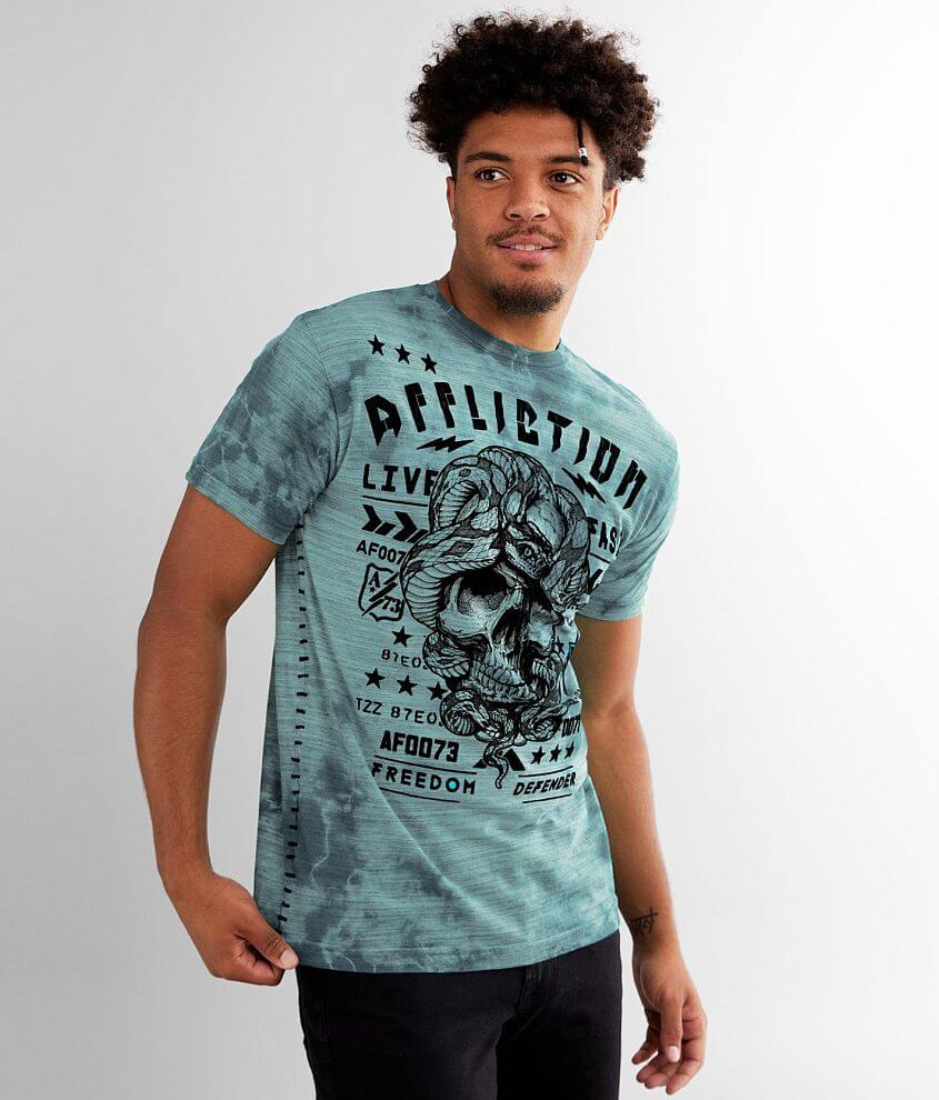 Affliction Freewill T-Shirt - Men's T-Shirts in Art Teal Dk Art Teal ...