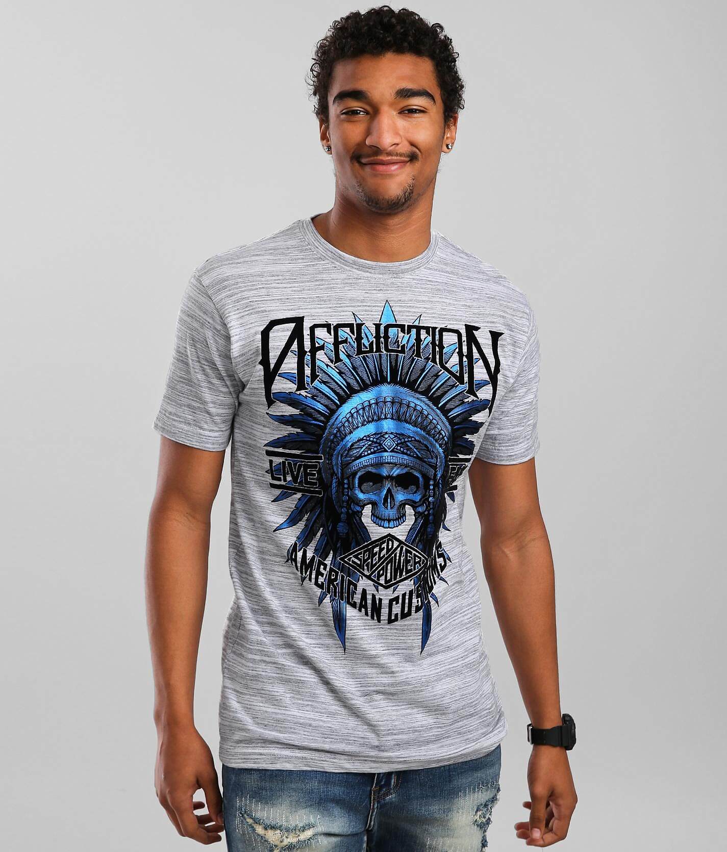 Affliction American Customs Speed Tribe T-Shirt - Men's T-Shirts in White | Buckle