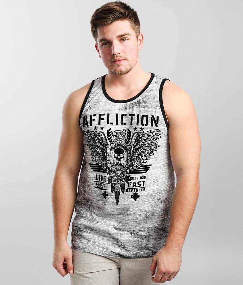 Affliction Art Of War Tank Top - Men's Tank Tops in White Black | Buckle