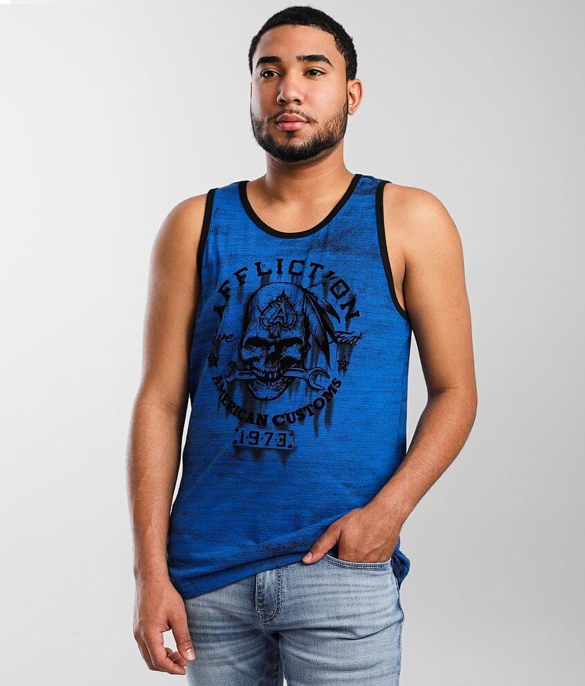 Affliction American Customs Iron Grease Tank Top front view
