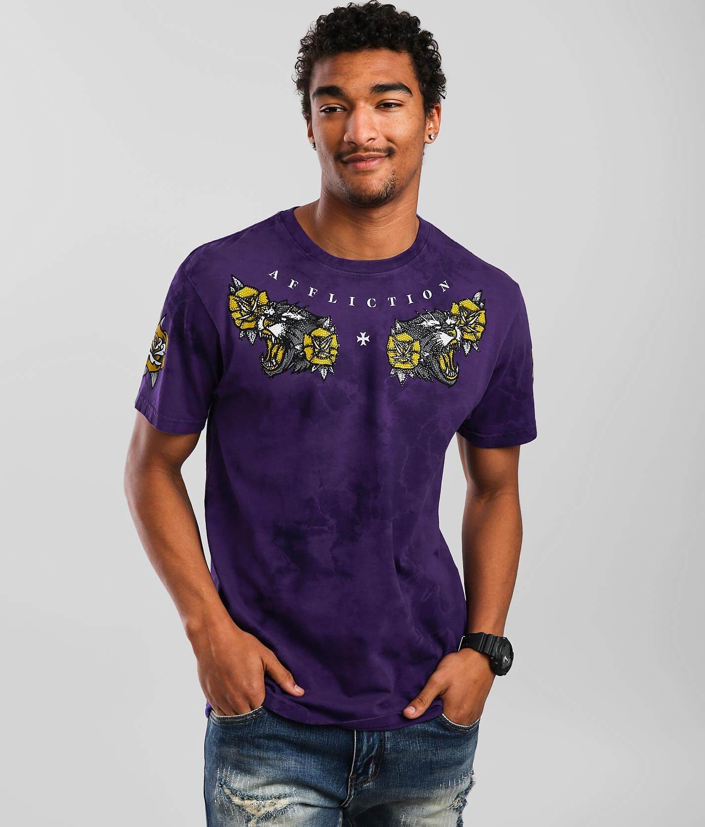 Affliction Mystic Prowler T-Shirt - Men's T-Shirts in Arctic Purple Dk Purple C | Buckle