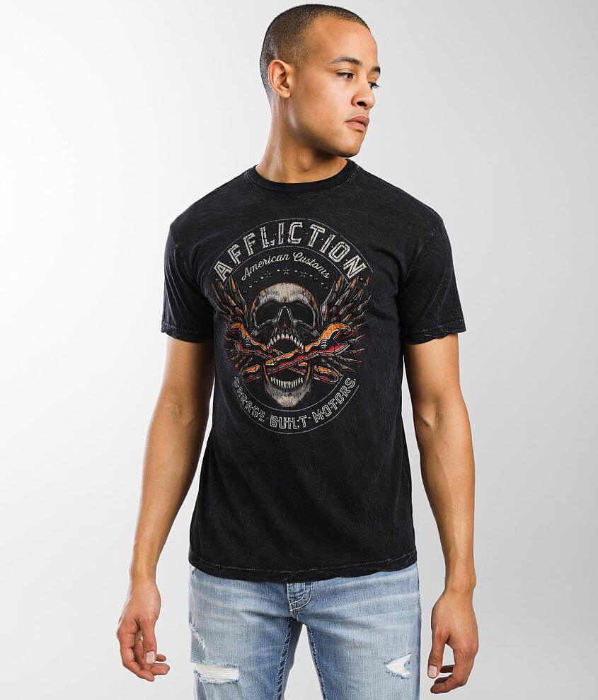 Affliction American Customs Chop Shop T-Shirt - Men's T-Shirts in Black ...