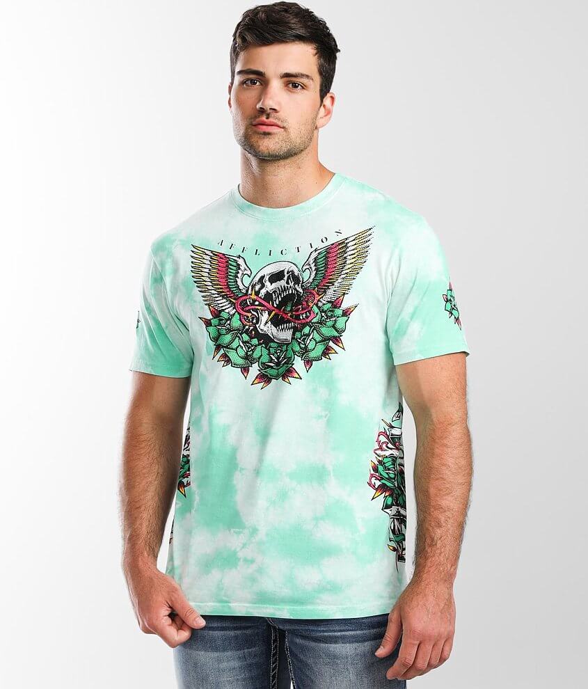 Affliction Twisted Grin T-Shirt - Men's T-Shirts in WHT Vibrant Mint ...