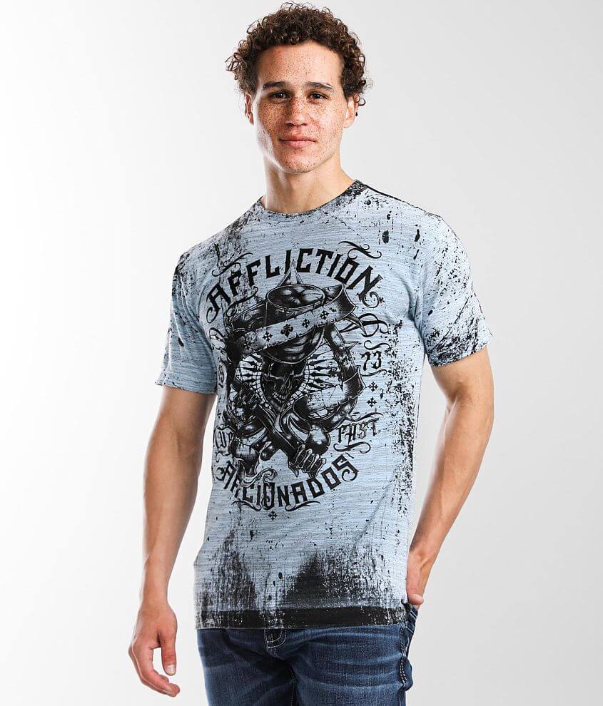 Affliction Grim Intent T-Shirt - Men's T-Shirts in Slate Blue | Buckle