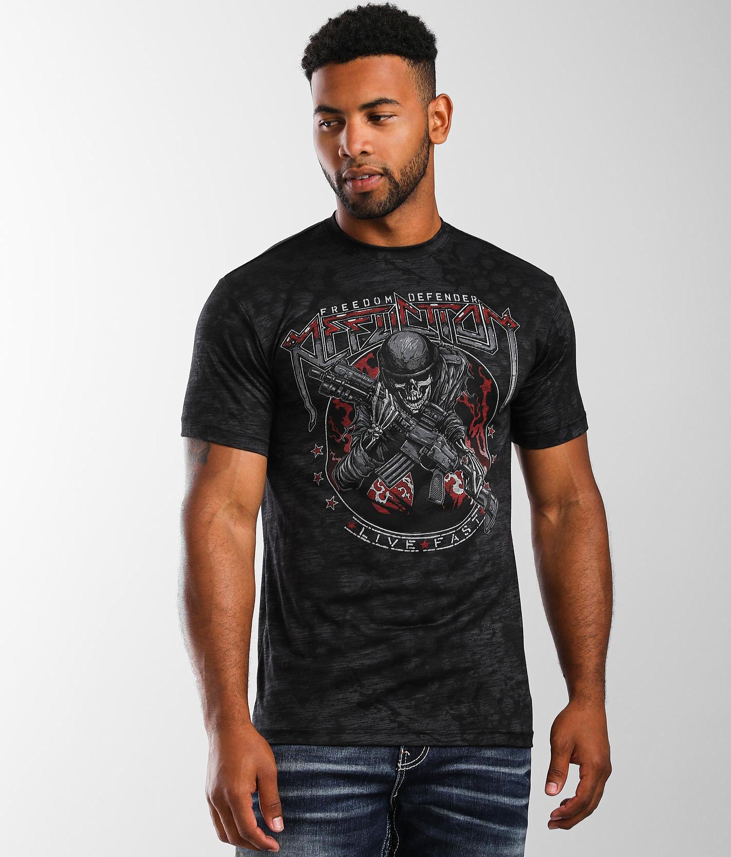 Affliction Sheet Metal T-Shirt - Men's T-Shirts In White Grey Crystal Wash - Foto 11