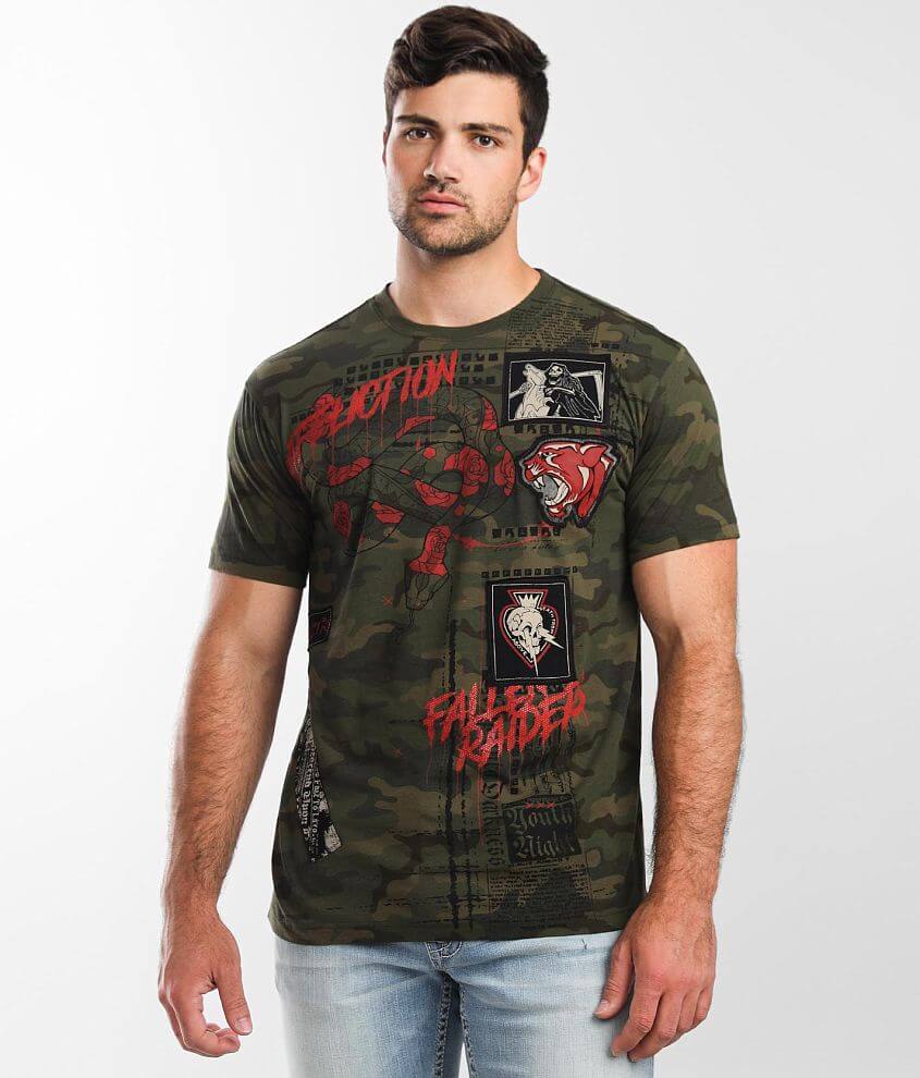 Affliction Fallen Raiders T-Shirt - Green XX-Large, Men's