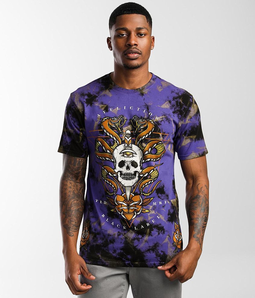 Affliction Cryptic Venom T-Shirt - Men's T-Shirts in Purple Blk Crystal ...