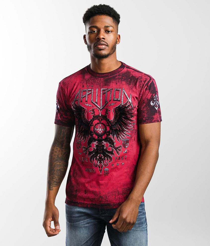 Affliction Rise Of The Fallen T-Shirt - Men's T-Shirts in Dirty Red ...