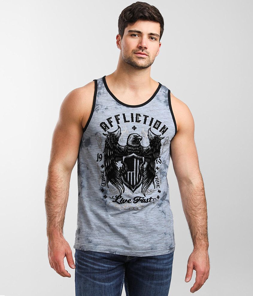 Affliction Code Of Honor Tank Top - Men's Tank Tops in Slate Dk Slate ...