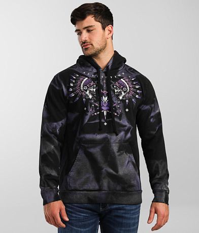 Affliction Mountain Smoke Hooded Sweatshirt front view
