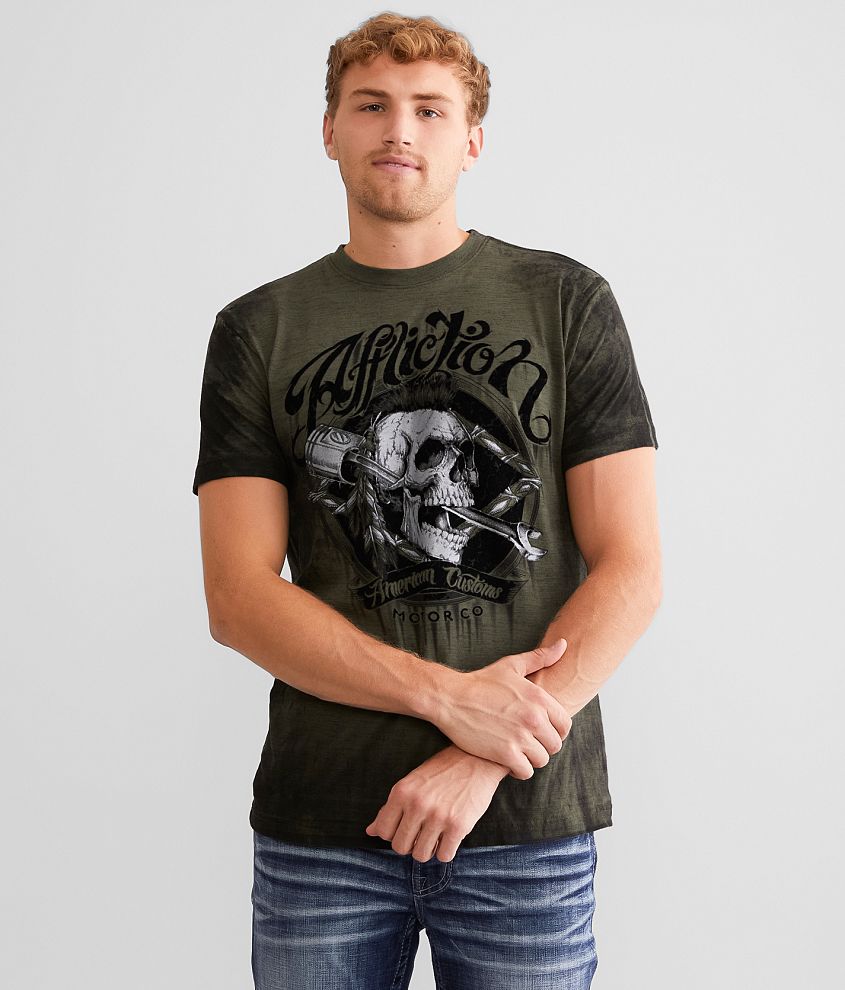 Affliction American Customs Oakley Oil T-Shirt front view