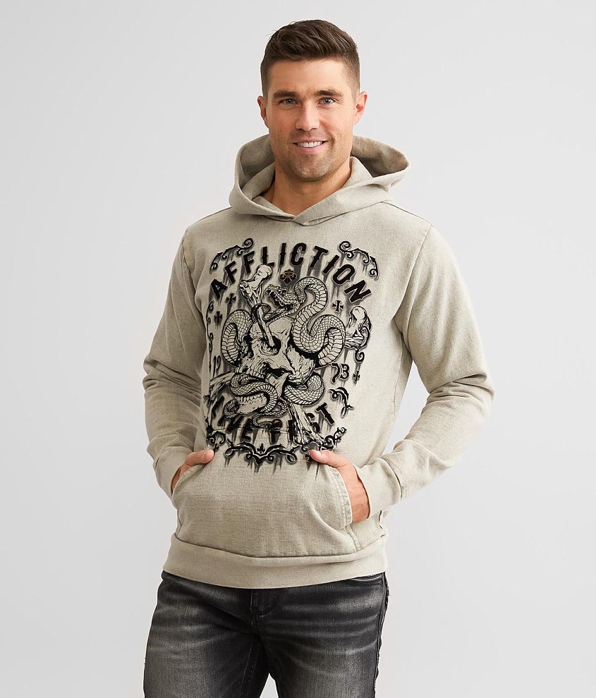Affliction American Customs Manic Triumph Hooded Sweatshirt front view