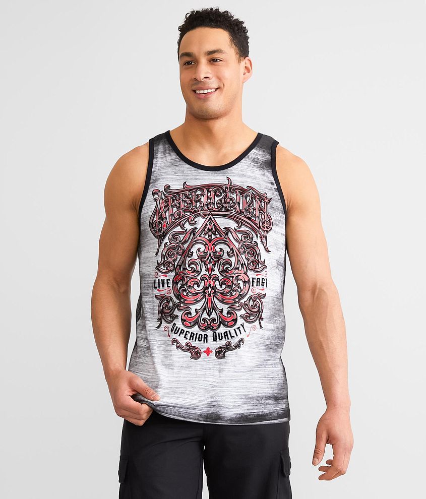 Affliction Feint Illusion Tank Top - Men's Tank Tops in White Black ...