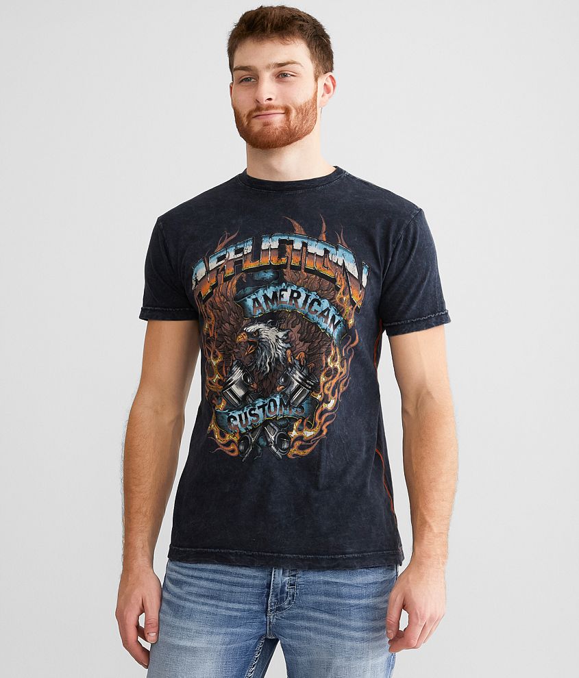 Affliction American Customs Eagle Fire T-Shirt front view