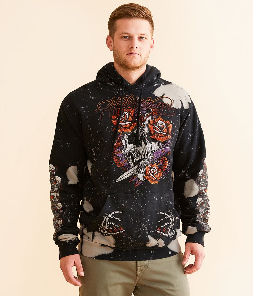 Affliction Grease Mob Hooded Sweatshirt front view