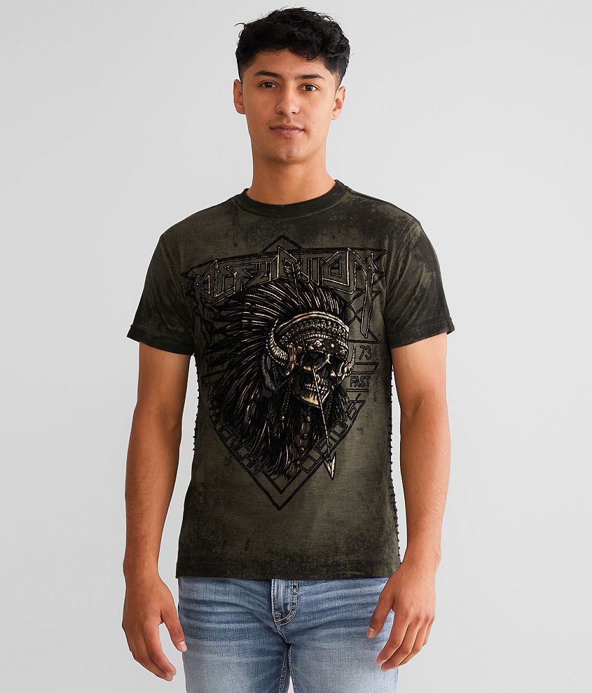 Affliction American Customs Stone & Steel T-Shirt front view