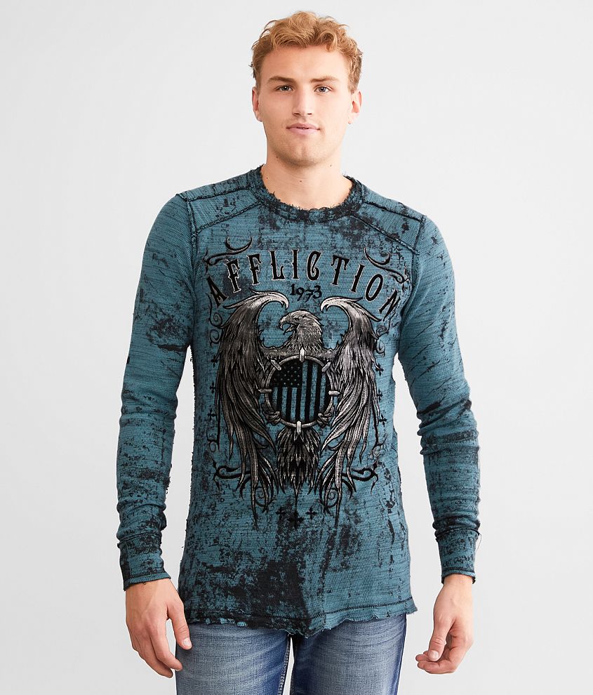 Affliction American Customs Iron Pledge Reversible T-Shirt front view