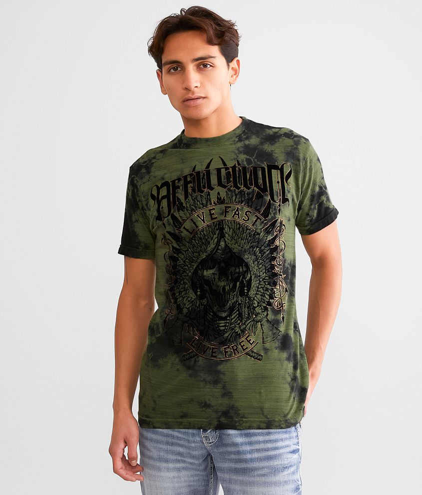 Affliction Elderwind T-Shirt - Men's T-Shirts in MGrn DK MGrn Crystal ...