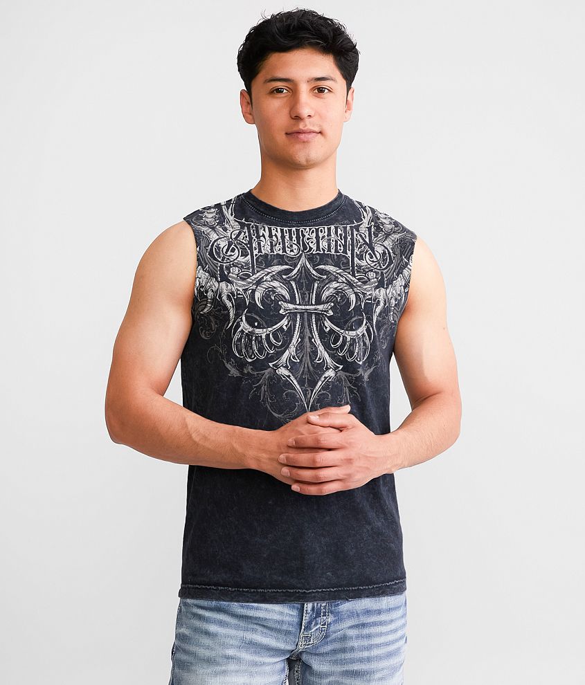 Affliction Vertibrate Tank Top front view