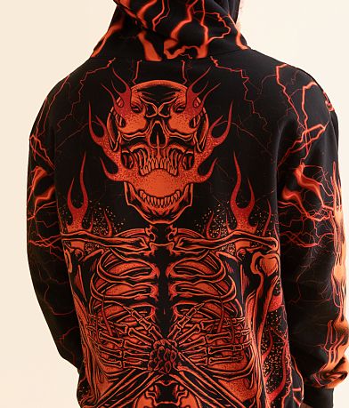Affliction Infernal Nightmare Hooded Sweatshirt misc detail 1 view