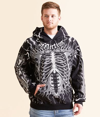 Affliction Melted Bone Hooded Sweatshirt front view