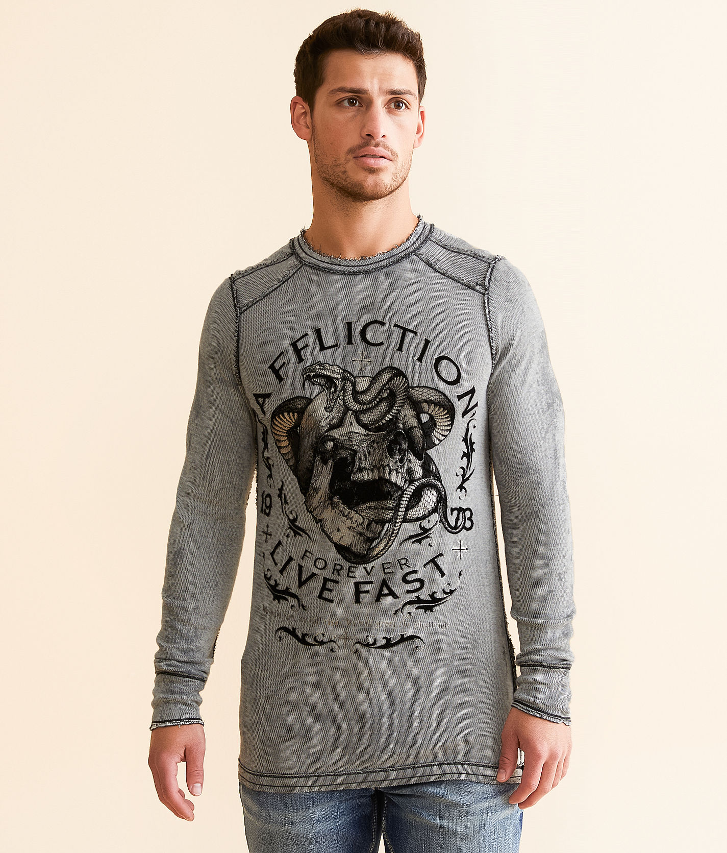 Affliction Value Honor Reversible Thermal - Men's Graphic T-Shirts