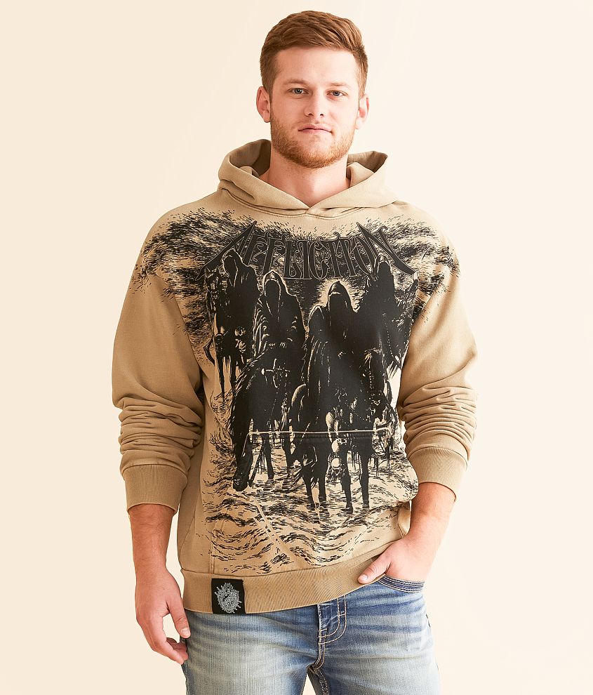 Affliction Black Night Hooded Sweatshirt front view