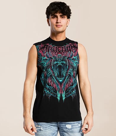Affliction Pale Sky Muscle Tank Top front view