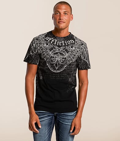 Affliction Stone Wings T-Shirt front view