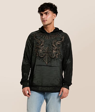 Affliction Shredded Dusk Reversible Thermal Hoodie front view