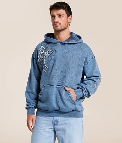 Affliction Spiked Overload Hooded Sweatshirt front view