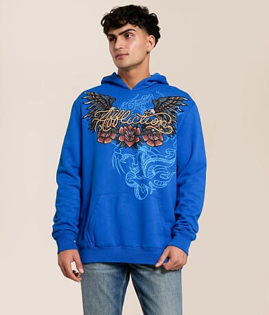 Affliction Last Smoke Hooded Sweatshirt front view