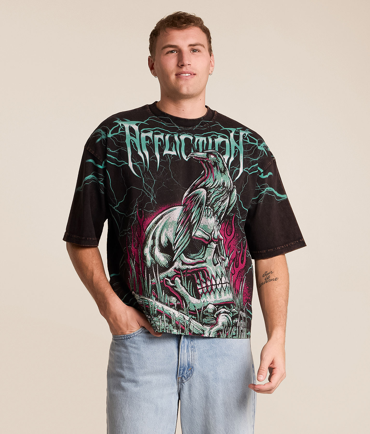 GHOST OF HARLEMスカルプリント シアーTシャツ アンサンブル 9275836c6b7b5b35616419473de0a7