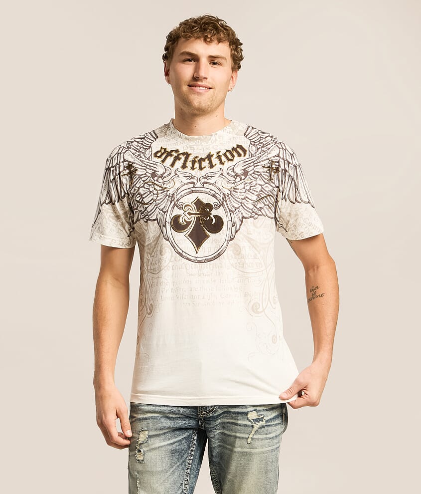AFFLICTED アフリクテッド Affliction Stone Wings T-Shirt - Men's Graphic T-Shirts in Antique