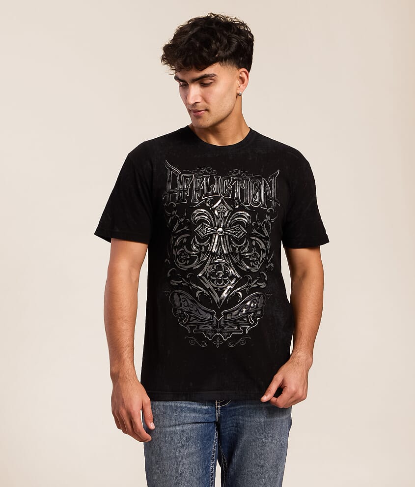 Affliction Abrasive Line T-Shirt - Men's Graphic T-Shirts in Black