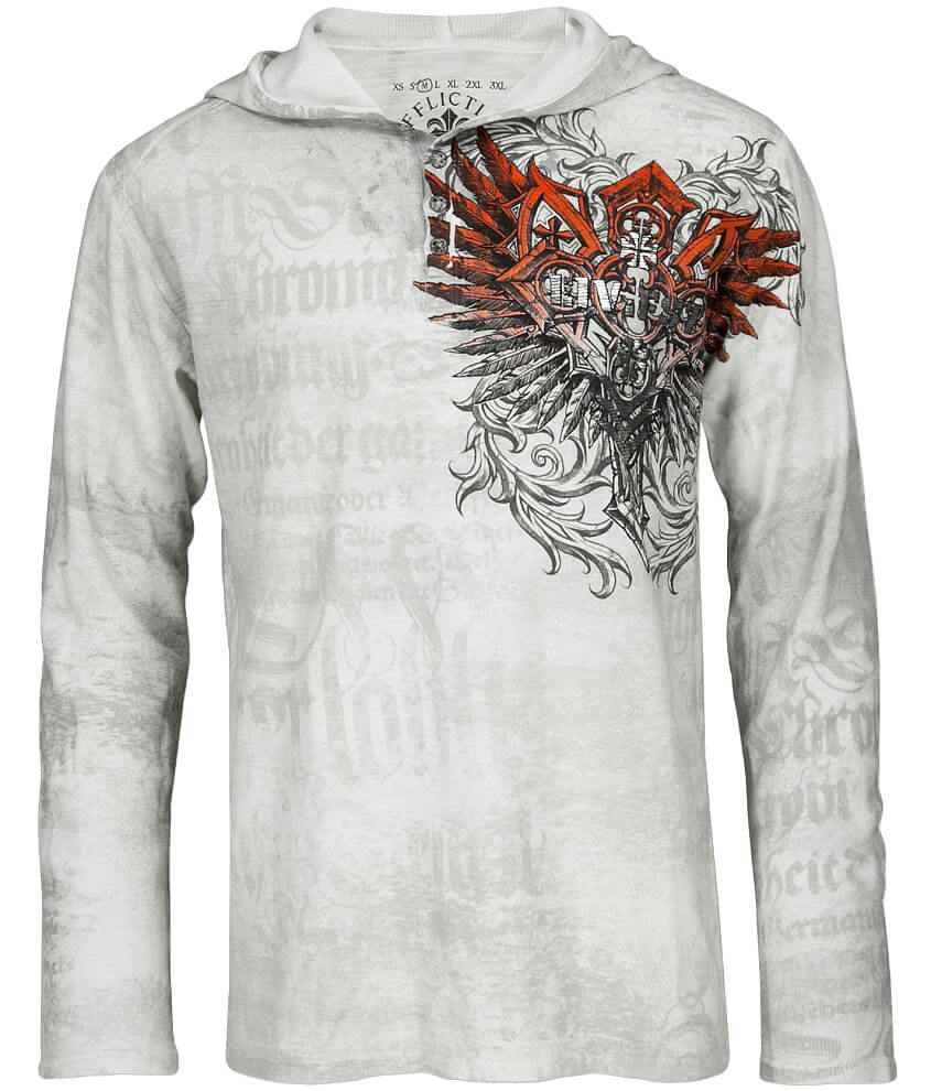 Affliction Triptych Hooded Henley front view