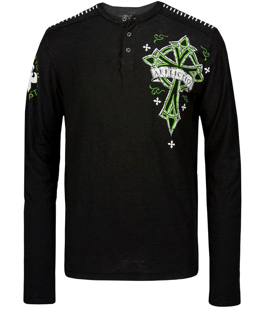 Affliction Chromatic Henley front view