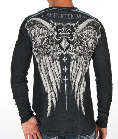 Affliction Monochromatic Reversible Thermal Shirt back view