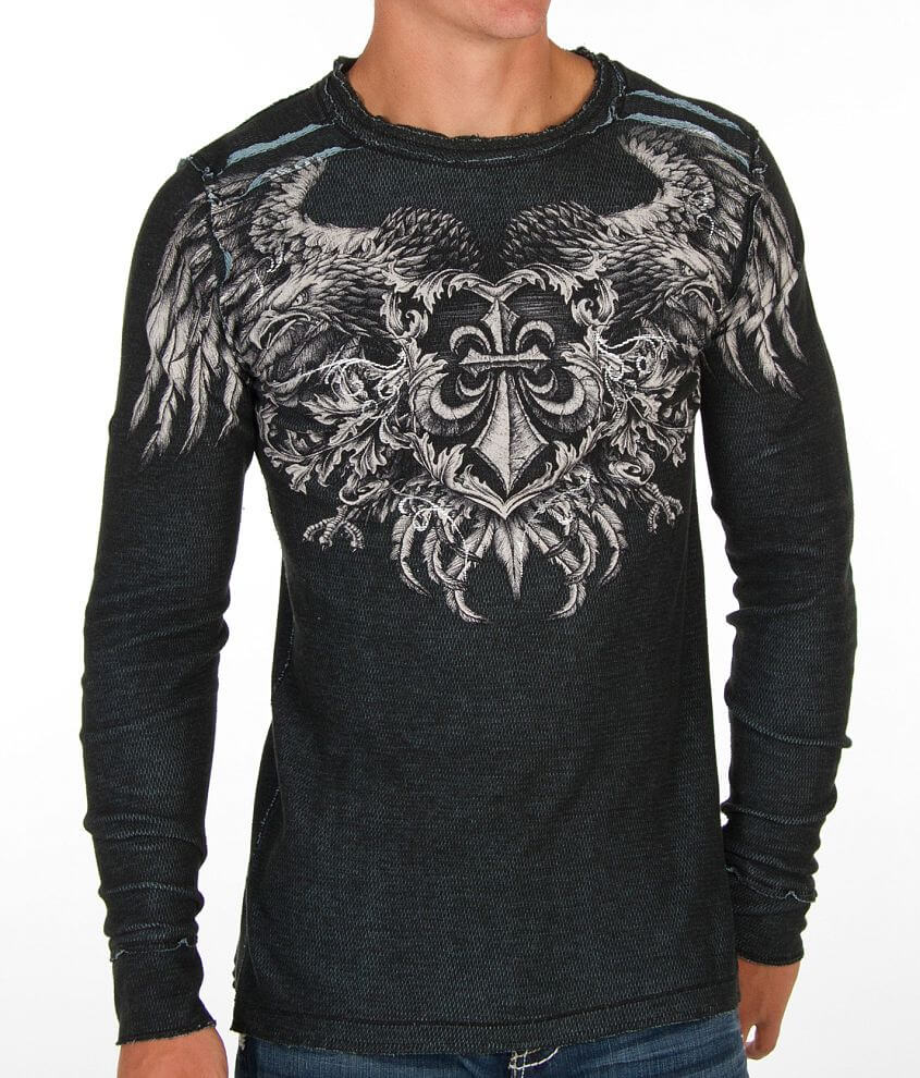 Affliction Monochromatic Reversible Thermal Shirt front view