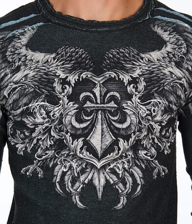 Affliction Monochromatic Reversible Thermal Shirt front detail view