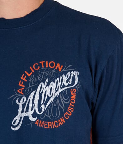 Affliction American Customs LA Choppers T-Shirt front detail view