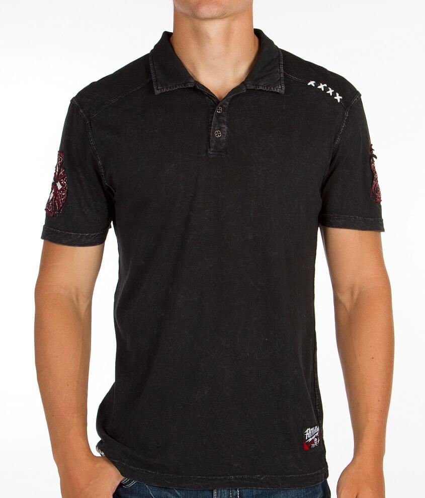 Affliction American Customs Death Cross Polo front view