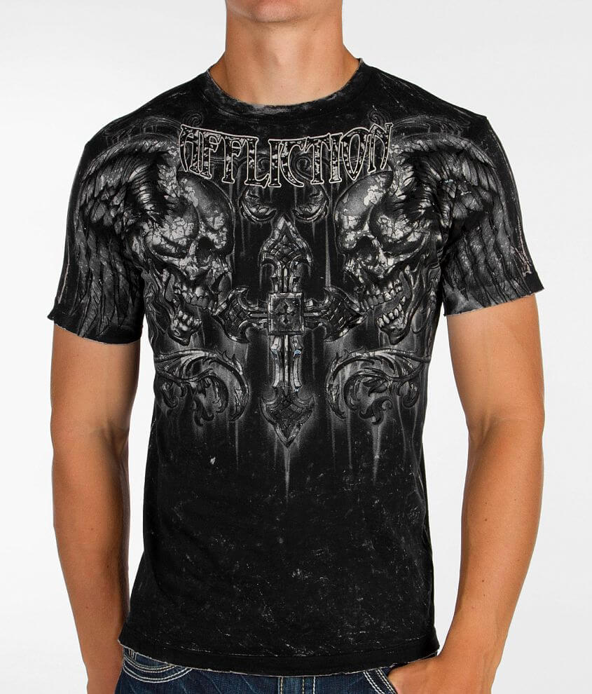 Affliction Fragmented Reversible T-Shirt front view