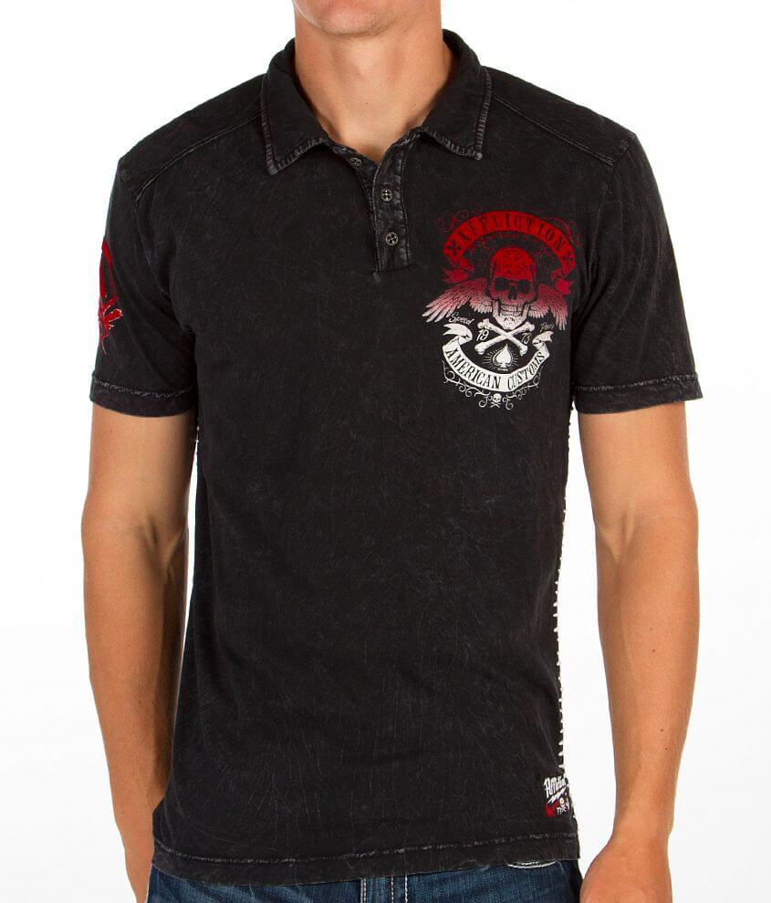 Affliction American Customs Speed Run Polo front view