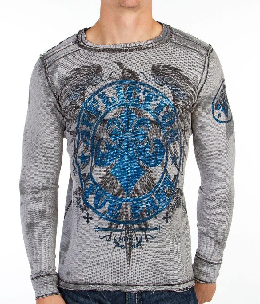 Affliction Reversible Long good Sleeve Thermal Top